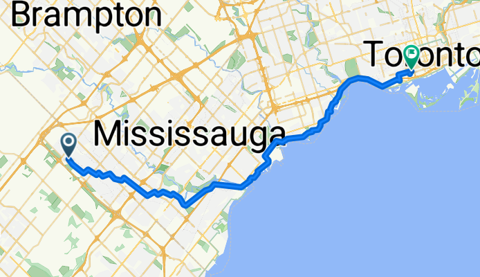 Dillingwood Dr, Mississauga to Wellington St W, Toronto