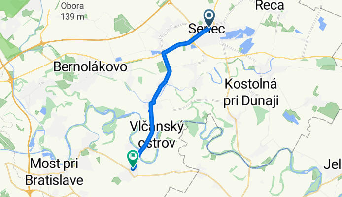 Nám 1. mája, Senec až Tomášov, Tomášov
