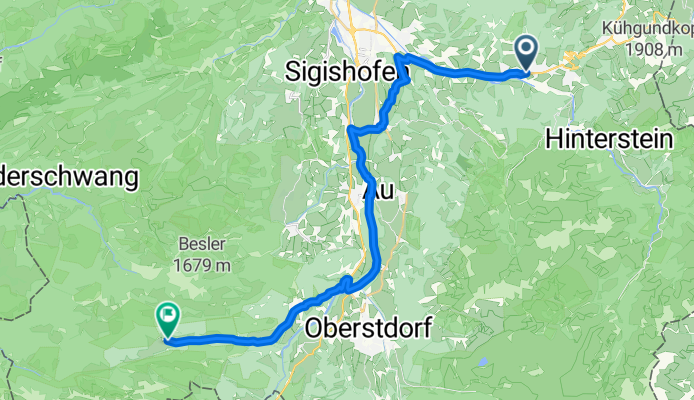 Zillenbachstraße, Bad Hindelang nach Rohrmoos, Oberstdorf