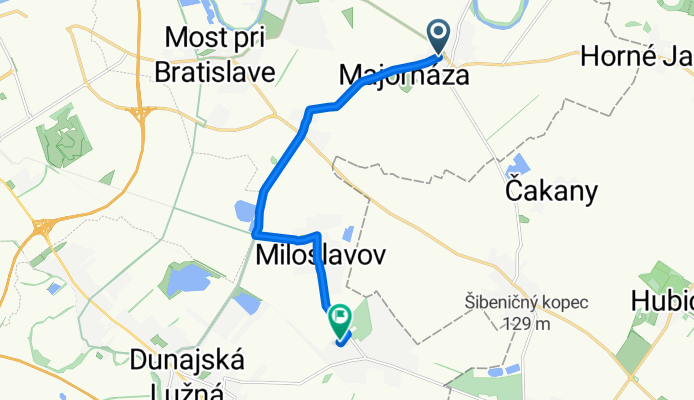 Mierová ulica, Tomášov až Azalková ulica, Miloslavov