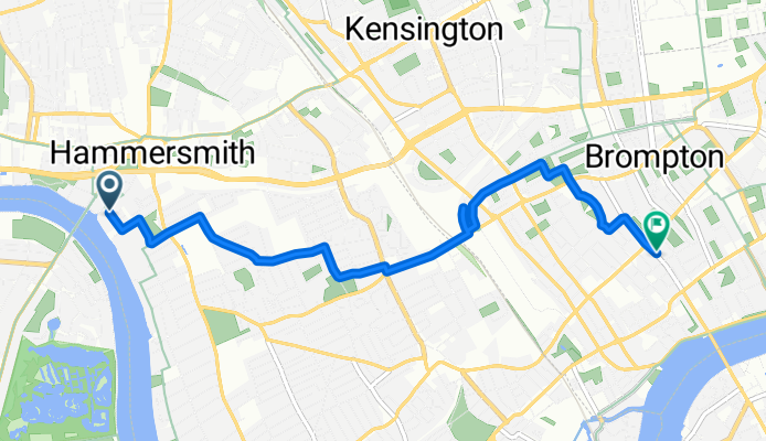Lower Mall, London to Chelsea Park Gardens, London