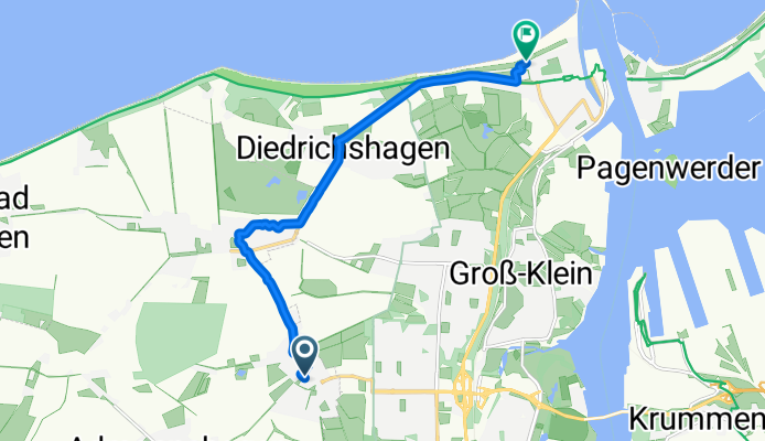 Teichweg, Elmenhorst/Lichtenhagen nach Seepromenade, Rostock