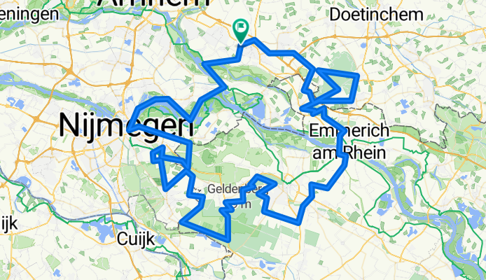 Route 160 km van TC de Liemers Reichswald Classic op zondag 19 april 2026