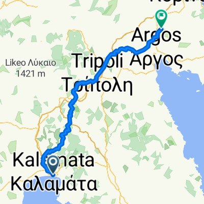 Psaron, Kalamata nach Mykines