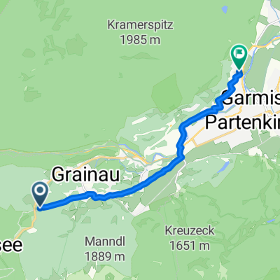 Eibseestraße, Grainau nach Pflegerseestraße, Garmisch-Partenkirchen