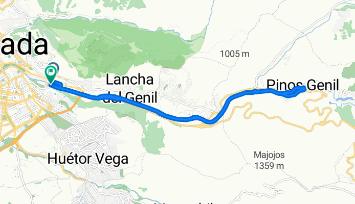 Plazuela de la Atalaya, Granada a Carretera de la Sierra, Granada