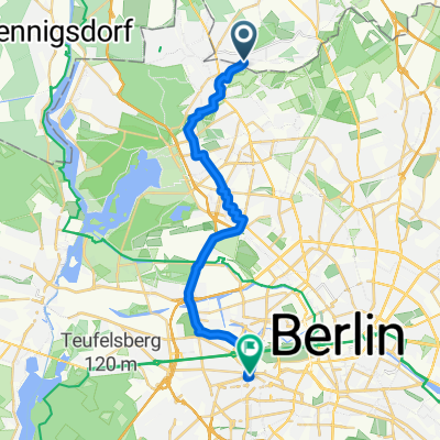 Route nach Berlin