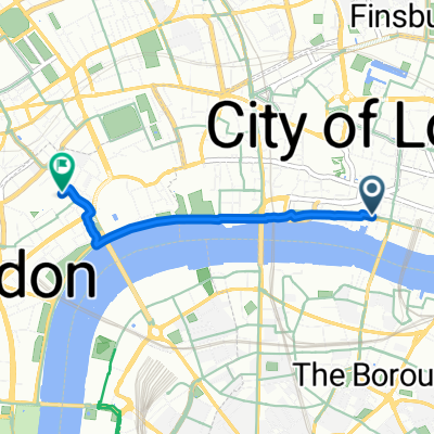 Upper Thames Street, London to Covent Garden Piazza, London
