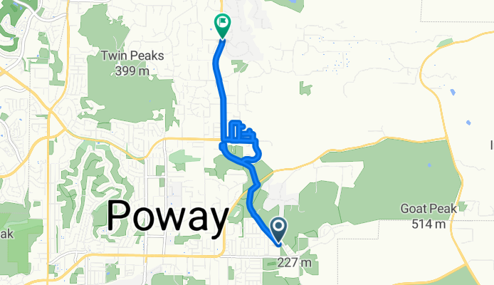 Whitewater Dr, Poway to Mesquite Tree Trail, Poway