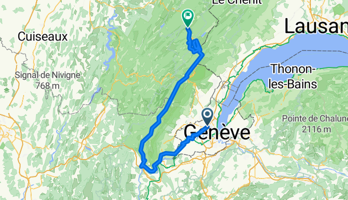 Chemin de la Violette, Cointrin nach Rue Lamartine, Hauts de Bienne