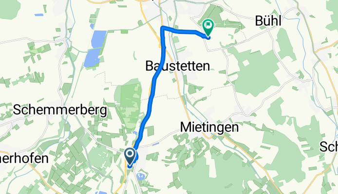 Auhalde, Mietingen nach Am Flugplatz, Laupheim