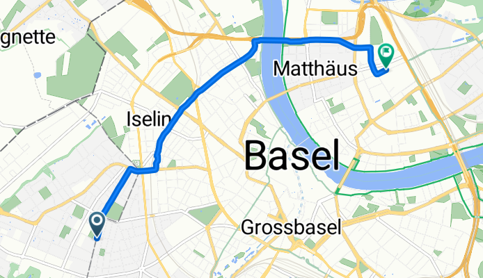 Steinbühlweg, Allschwil nach Maulbeerstrasse, Basel