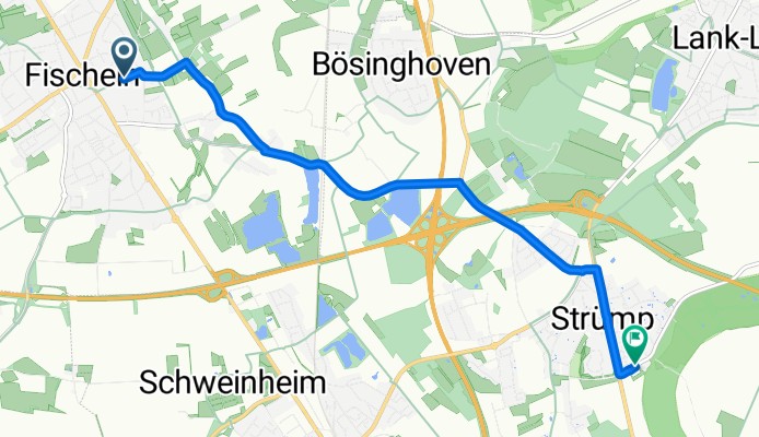 Wilhelm-Stefen-Straße, Krefeld nach Strümp, Meerbusch