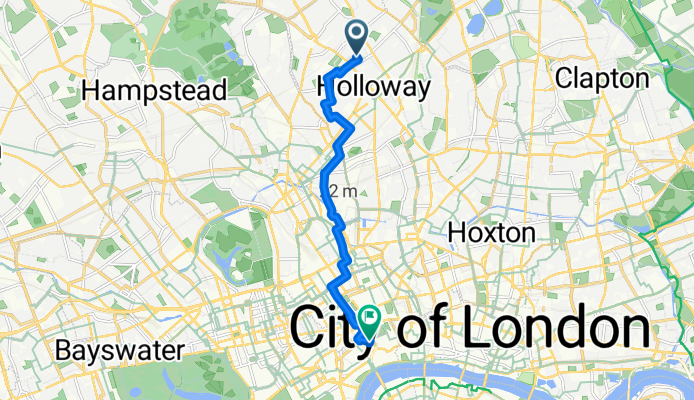 Holloway Road, London to Drury Lane, London