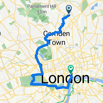 Holloway Road, London to Drury Lane, London