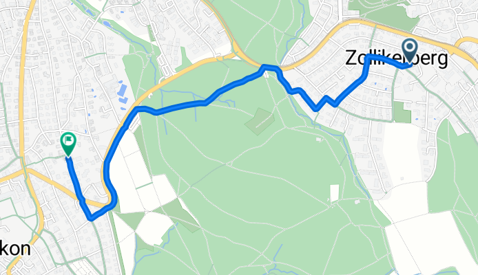 Rosengartenstrasse, Zollikerberg nach Kesslerstrasse, Zollikon