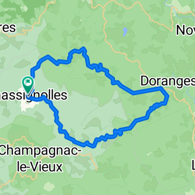 Route vanuit Auberge de Chassignolles