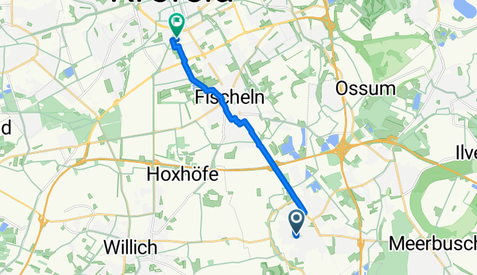 Giesenender Kirchweg, Meerbusch nach Lutherplatz, Krefeld