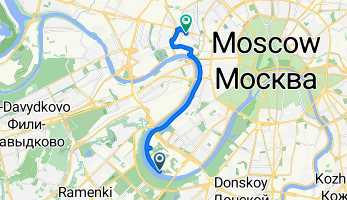 Район Хамовники, Москва до улица Красная Пресня, Москва