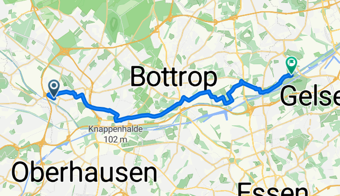 Weidenstraße, Oberhausen nach West, Gelsenkirchen