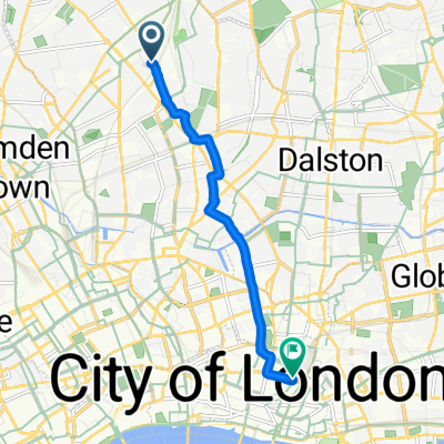 Loraine Road, London to Liverpool Street, London