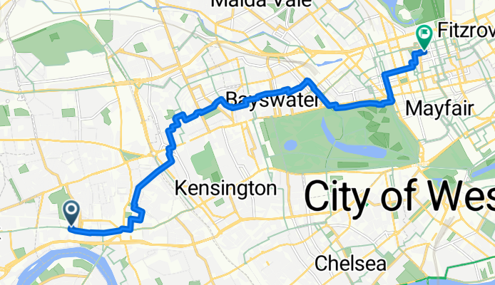 Ravenscourt Road, London to Dunstable Mews, London