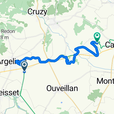 Eurovélo 8, Ouveillan à Eurovélo 8, Capestang