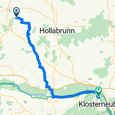 Route von Kritzendorf nach Straning-Grafenberg
