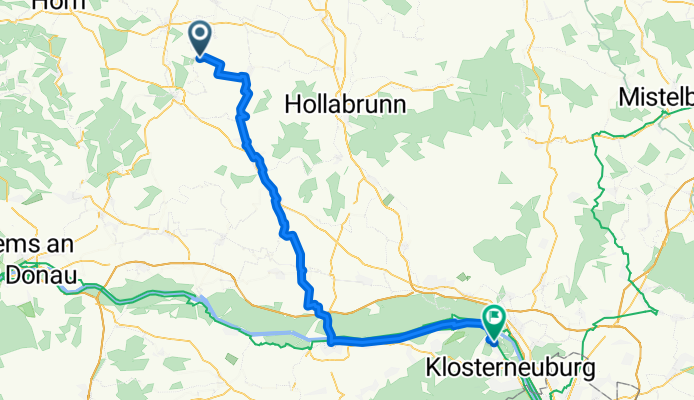 Route von Kritzendorf nach Straning-Grafenberg