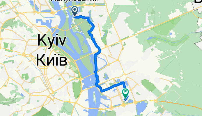 Dambova Street to Mykhaila Drahomanova Street 44a