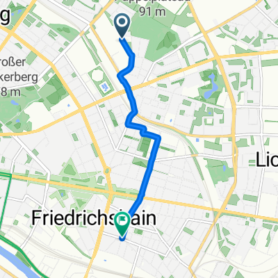 Storkower Straße, Berlin nach Simon-Dach-Straße, Berlin
