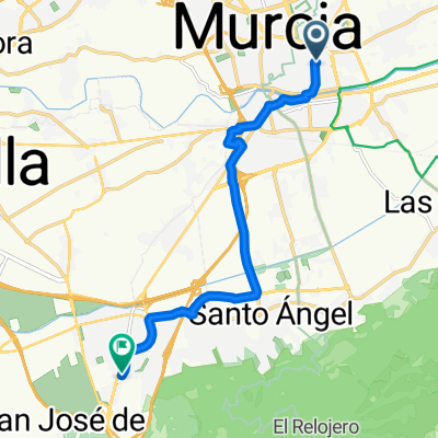 Route to Parking Hospital Virgen de la Arrixaca