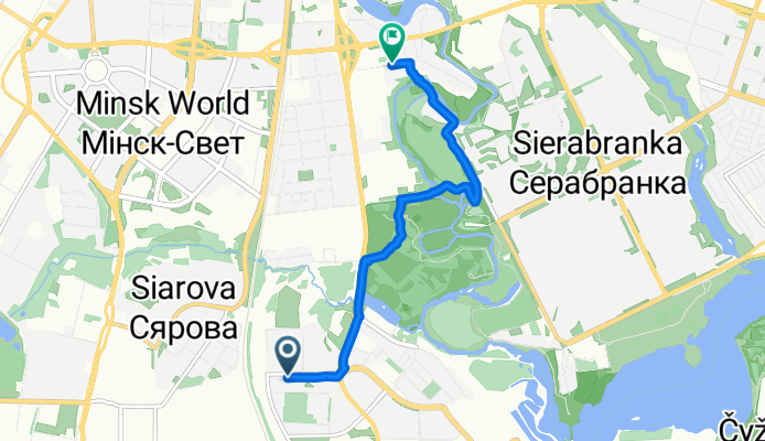 маршрут из улица Владислава Сырокомли 38/22