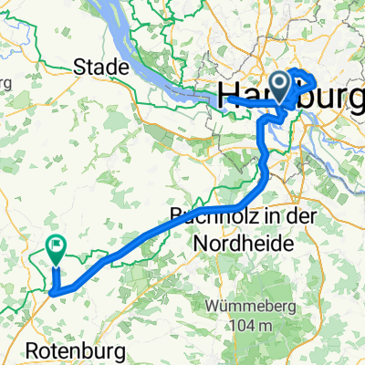 Am Elbtunnel, Hamburg nach Zevener Straße, Elsdorf