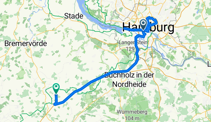 Am Elbtunnel, Hamburg nach Zevener Straße, Elsdorf