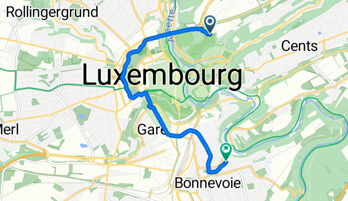 Place de l'Europe, Luxembourg to Rue de l'Égalité, Luxembourg