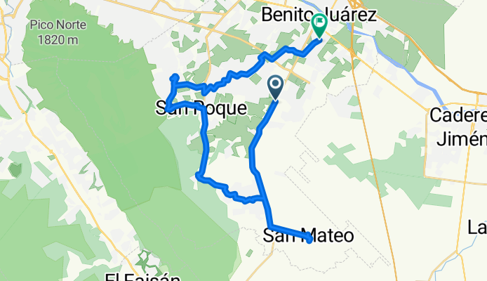 Carretera Villa de Juárez-San Mateo-Cadereyta, Juárez a Calle Granjeno, Ciudad Benito Juárez