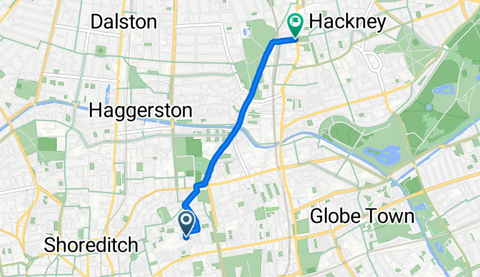 Bethnal Green Road, London to Pilgrims Lodge, London