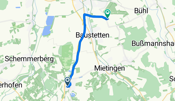 Auhalde, Mietingen nach Am Flugplatz, Laupheim