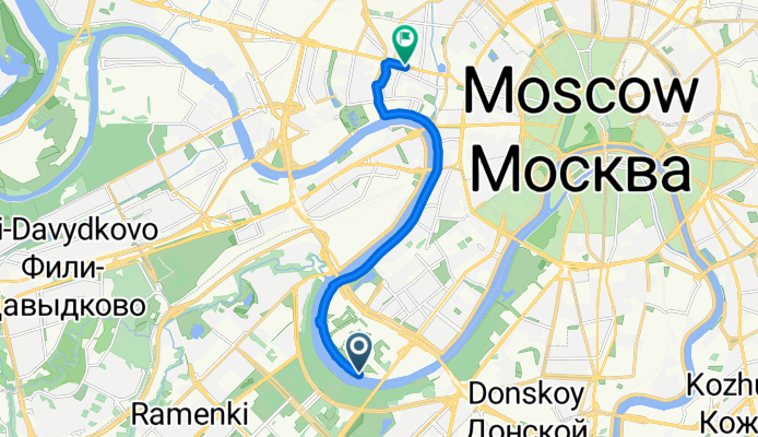 Район Хамовники, Москва до улица Красная Пресня, Москва