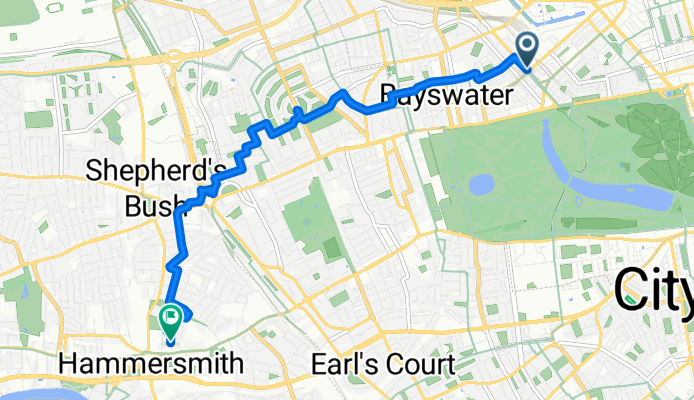 Eastbourne Mews, London to Hammersmith Road, London