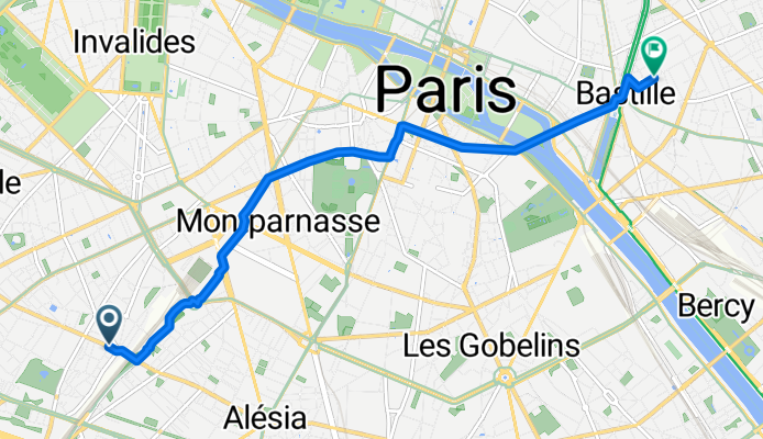 Rue de Vouillé, Paris à Rue de la Roquette, Paris