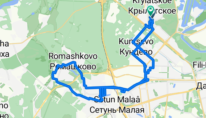 От Осенний бульвар 12к2 до Осенний бульвар 12к2