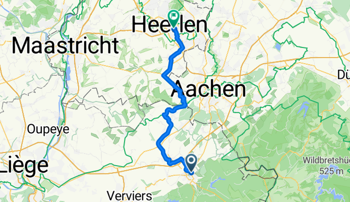 Aachener Straße, Eupen naar Oliemolenstraat, Heerlen