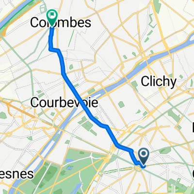 Avenue de Friedland, Paris à Boulevard Edgar Quinet, Colombes