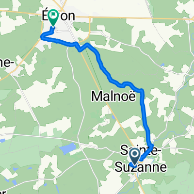 Rue de Saulges, Sainte-Suzanne-et-Chammes nach Rue du Canal, Évron