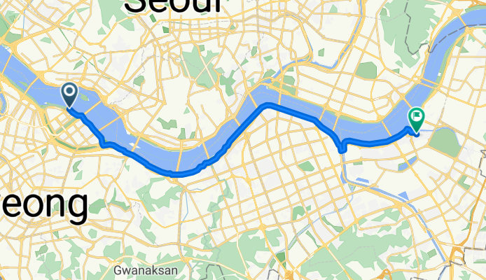Route from 서강대교남단 한강공원
