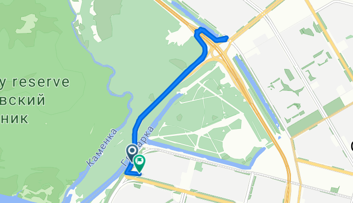 От Камышовая улица до Богатырский проспект