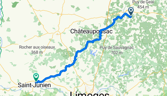From Saint-Priest-la-Feuille to Saint-Junien