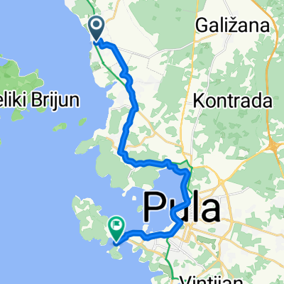 Brionska, Fažana nach Ulica Stoja, Pula